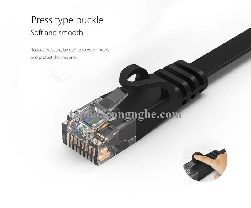 Orico 98192 PUG-C6B-30-BK CAT6 Dây dẹp dài 3M màu Đen Cáp mạng 30098192